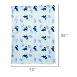 Parent's Choice Blue Dinosaurs Plush Baby Blanket, 30" x 36", Infant Boy