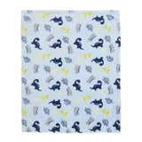 Parent's Choice Blue Dinosaurs Plush Baby Blanket, 30" x 36", Infant Boy